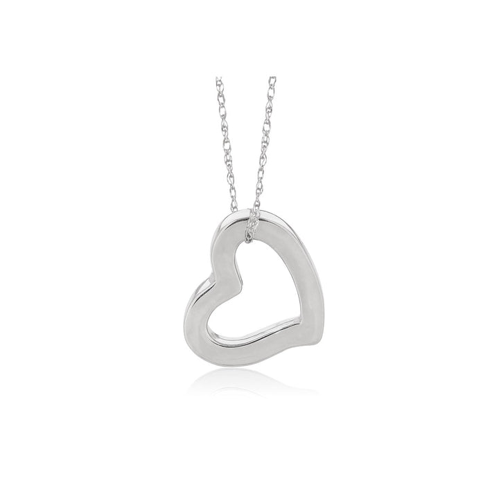 Colgante de corazón de oro blanco de 14 k