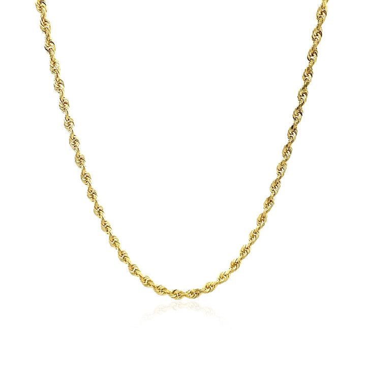 Cadena de eslabones macizos de oro amarillo de 10 k con corte de diamante (2,50 mm)