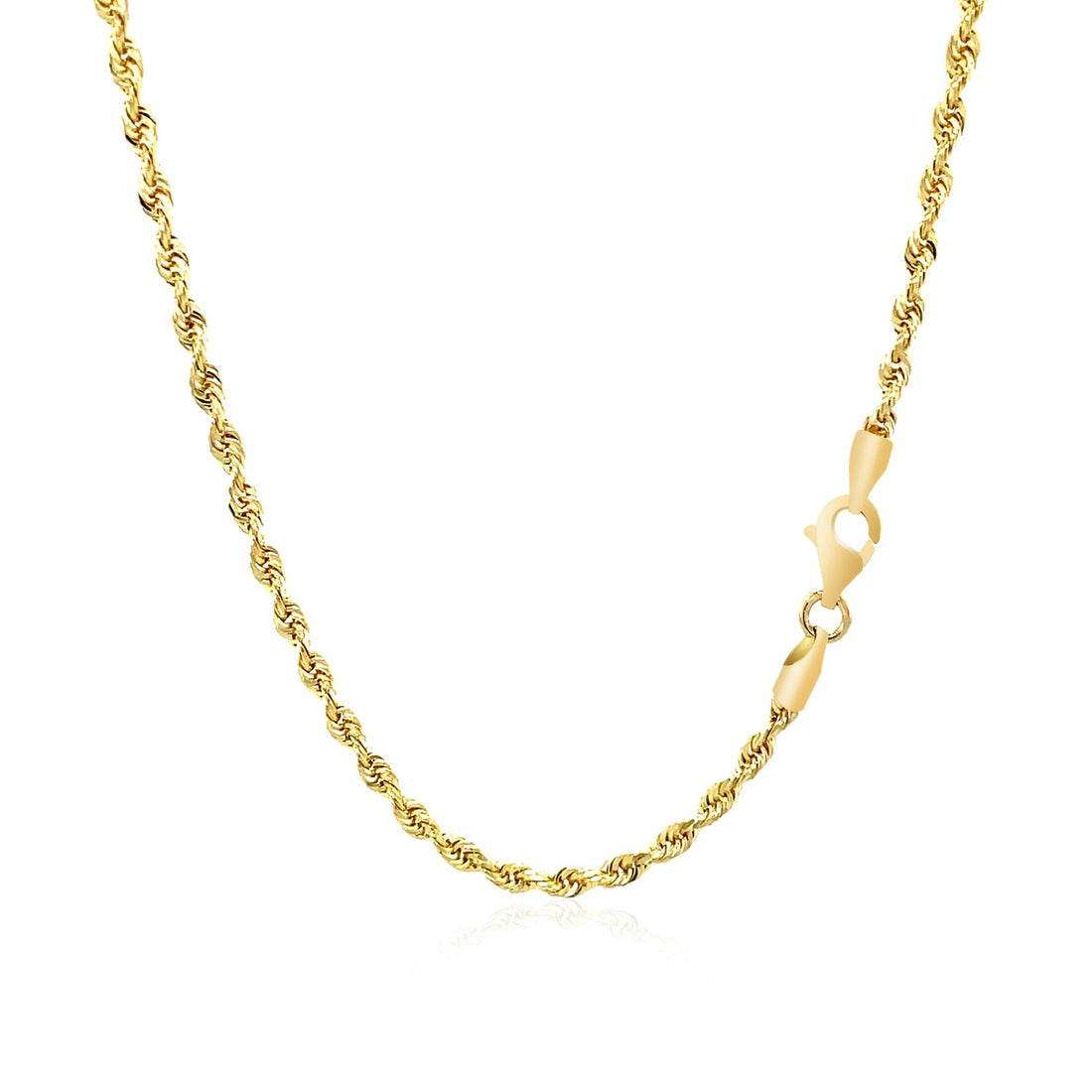 Cadena de eslabones macizos de oro amarillo de 10 k con corte de diamante (2,50 mm)