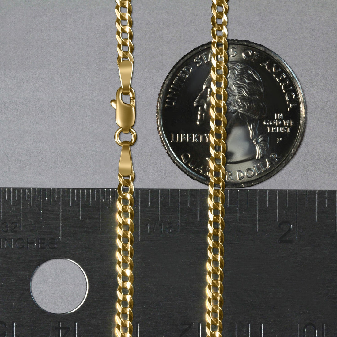 Cadena de eslabones de oro amarillo de 10 k (2,60 mm)
