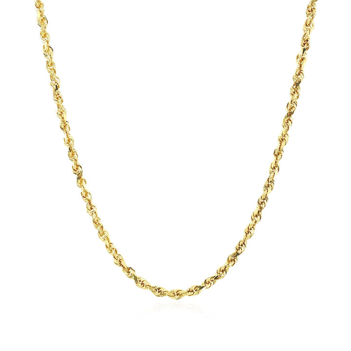 Cadena de eslabones macizos de oro amarillo de 10 k con corte de diamante (2,00 mm)