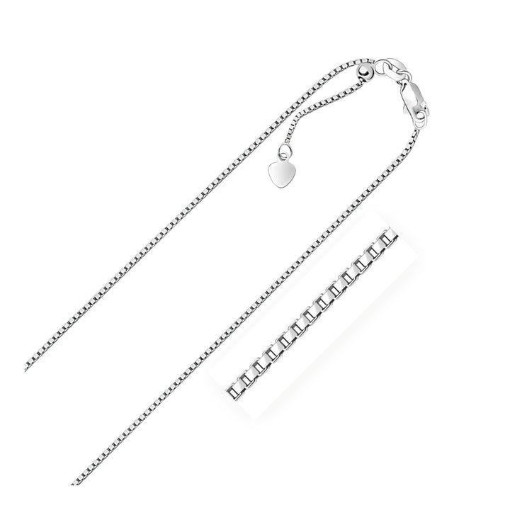 Cadena de caja ajustable de plata de ley de 1,4 mm (1,40 mm)
