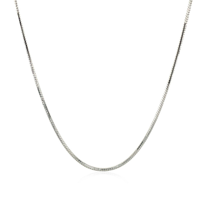 Cadena de serpiente octogonal bañada en rodio en plata de ley (1,10 mm)