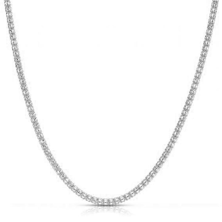 Cadena Ice Barrel en oro blanco de 14 k (3,14 mm)