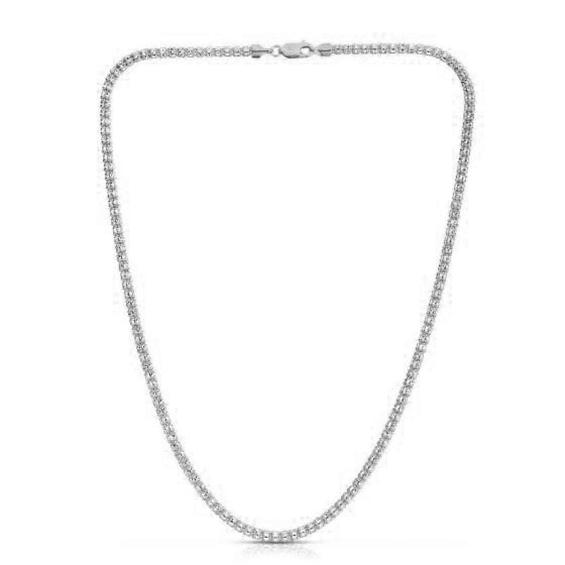 Cadena Ice Barrel en oro blanco de 14 k (3,14 mm)
