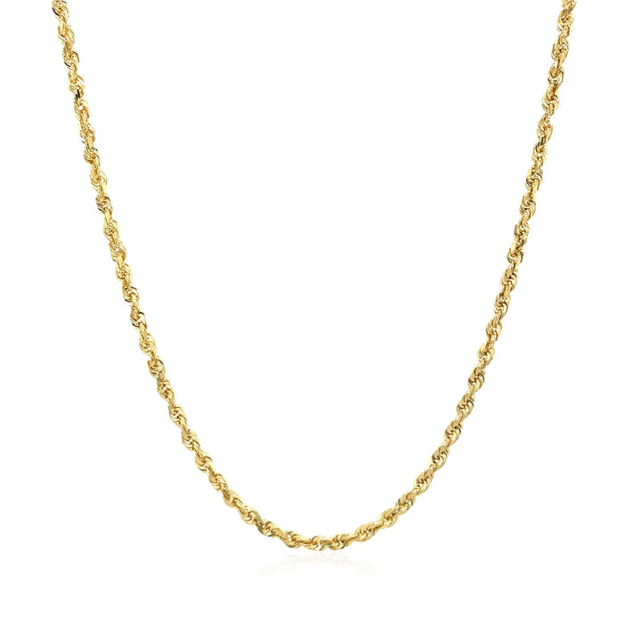 Cadena de eslabones macizos de oro amarillo de 10 k con corte de diamante (1,80 mm)