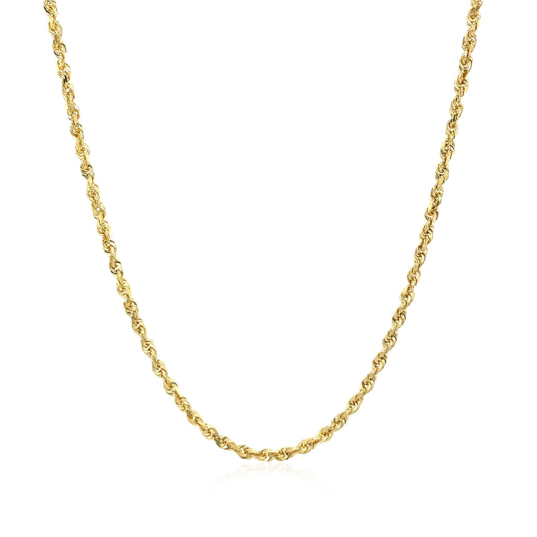 Cadena de eslabones macizos de oro amarillo de 10 k con corte de diamante (1,80 mm)