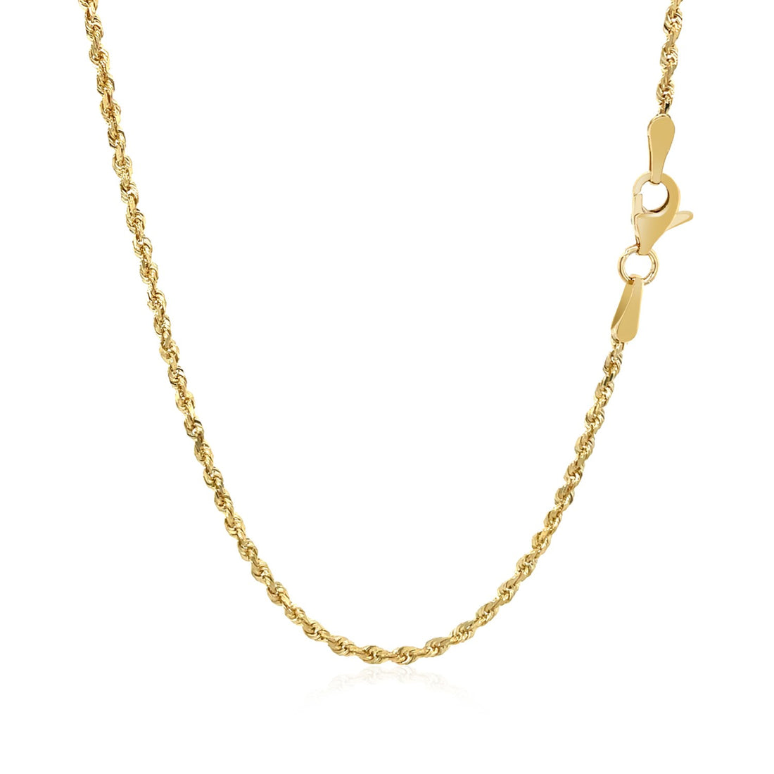Cadena de eslabones macizos de oro amarillo de 10 k con corte de diamante (1,80 mm)
