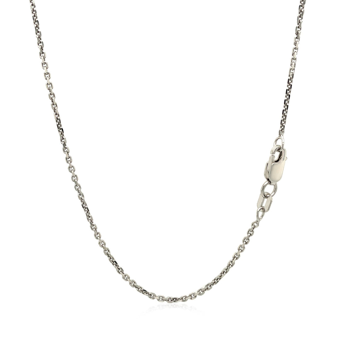 14k White Gold Diamond Cut Cable Link Chain (1.30 mm)