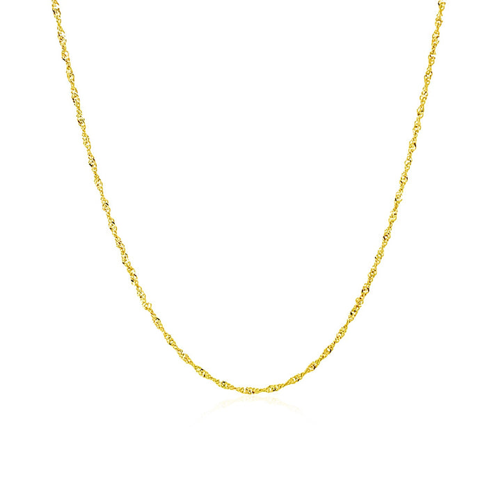 Cadena Singapur de oro amarillo de 10 k (1,10 mm)