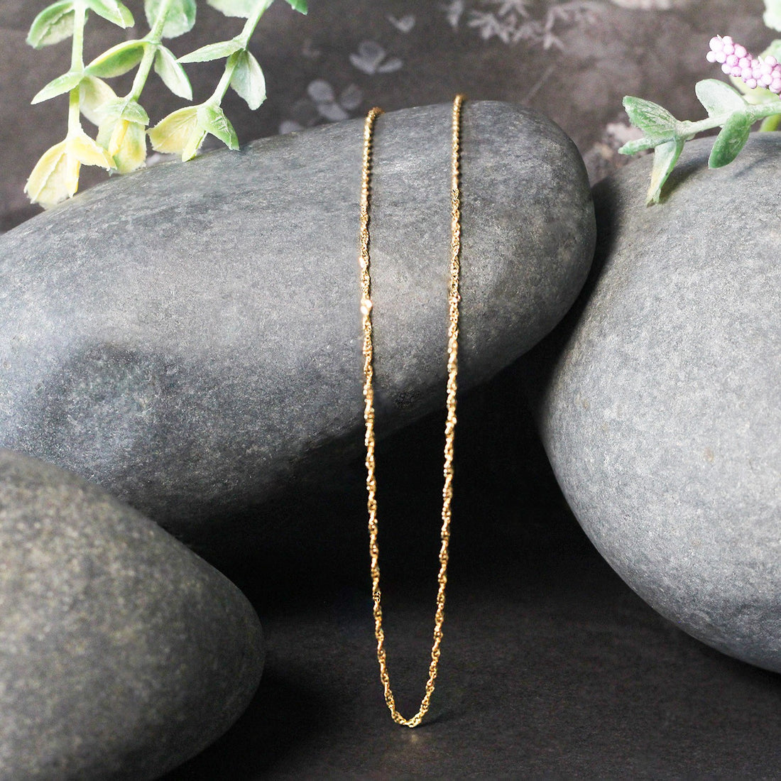 Cadena Singapur de oro amarillo de 10 k (1,10 mm)
