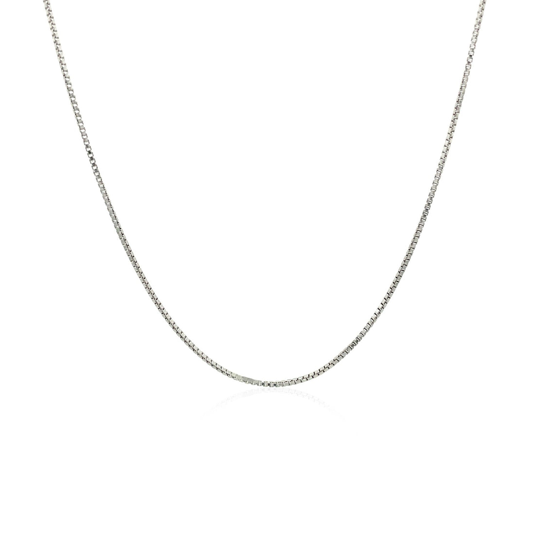 Cadena de eslabones de plata de ley bañada en rodio (0,70 mm)