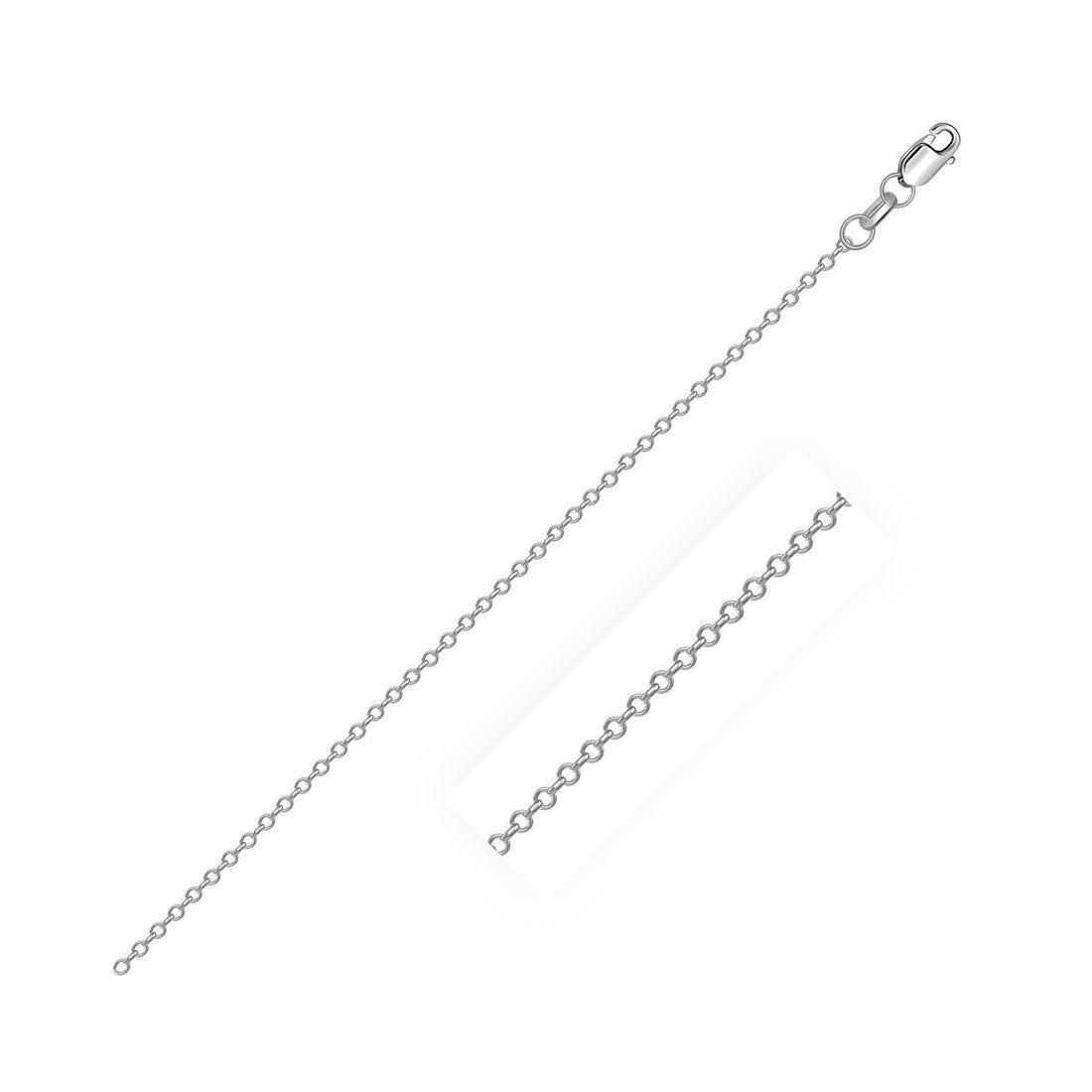 Cadena de cable de plata de ley rodiada (0,80 mm)