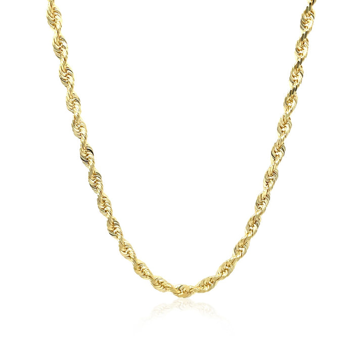 Cadena de eslabones macizos de oro amarillo de 10 k con corte de diamante (3,00 mm)