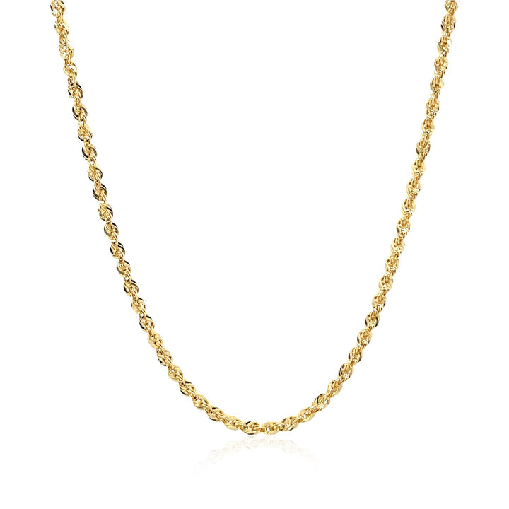 Cadena de eslabones con corte de diamante hueco en oro amarillo de 10 quilates (2,00 mm)
