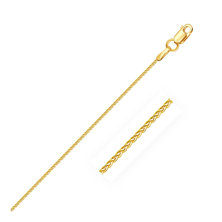 Cadena de espigas de trigo de oro amarillo de 10 k de 1,0 mm (1,00 mm)