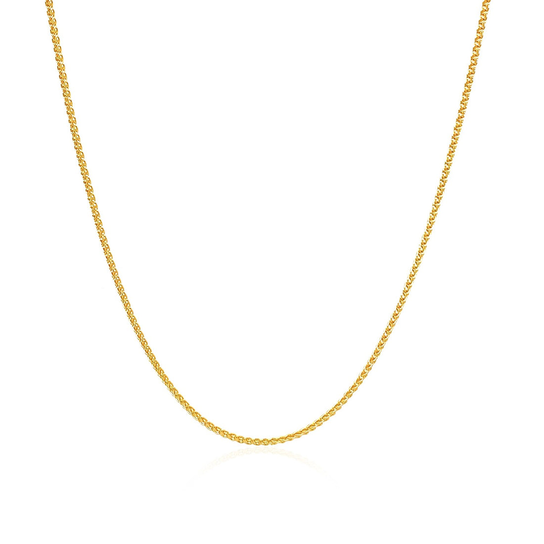 Cadena de espigas de trigo de oro amarillo de 10 k de 1,0 mm (1,00 mm)