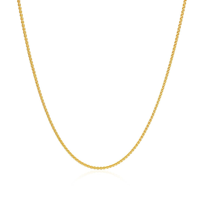 Cadena de espigas de trigo de oro amarillo de 10 k de 1,0 mm (1,00 mm)