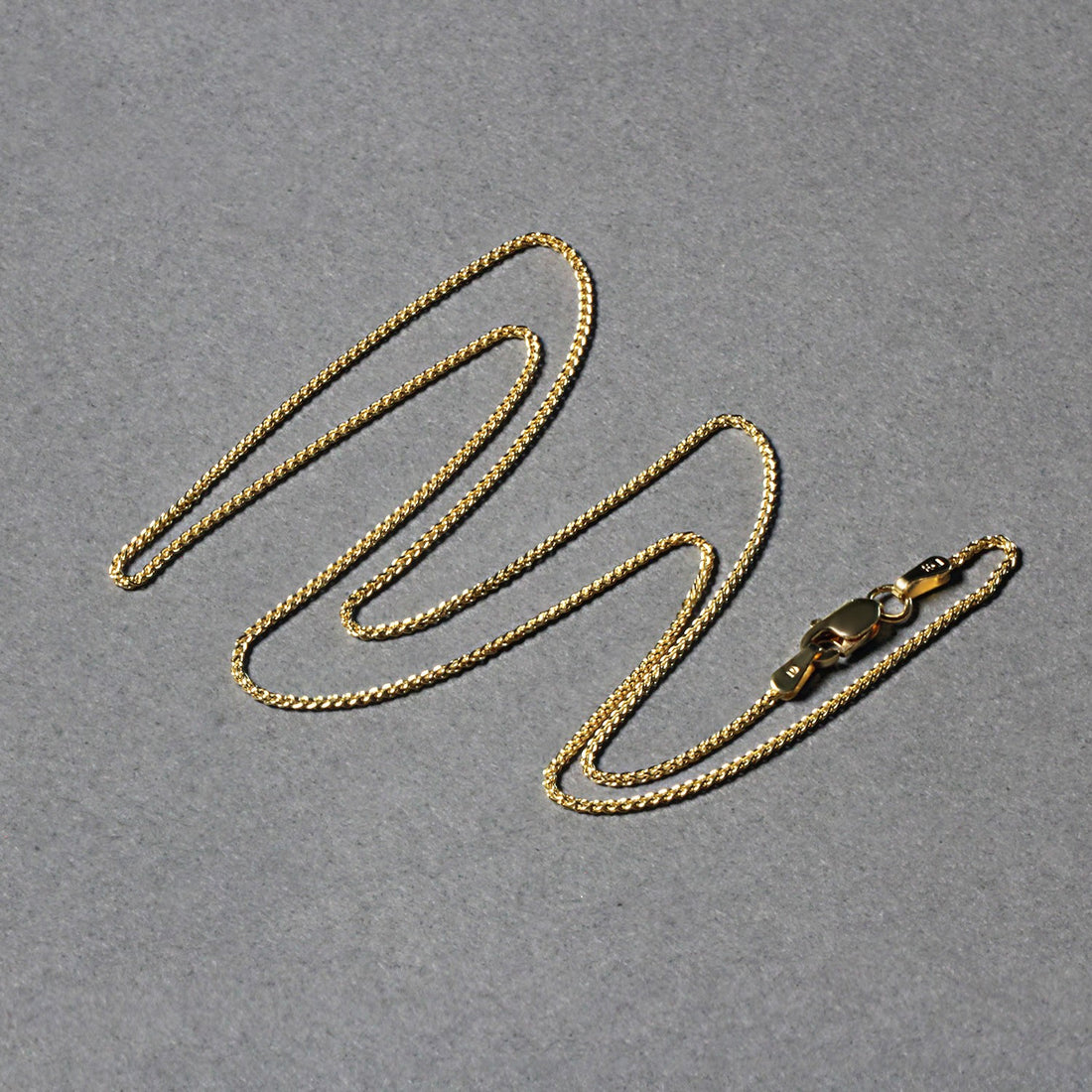 Cadena de espigas de trigo de oro amarillo de 10 k de 1,0 mm (1,00 mm)