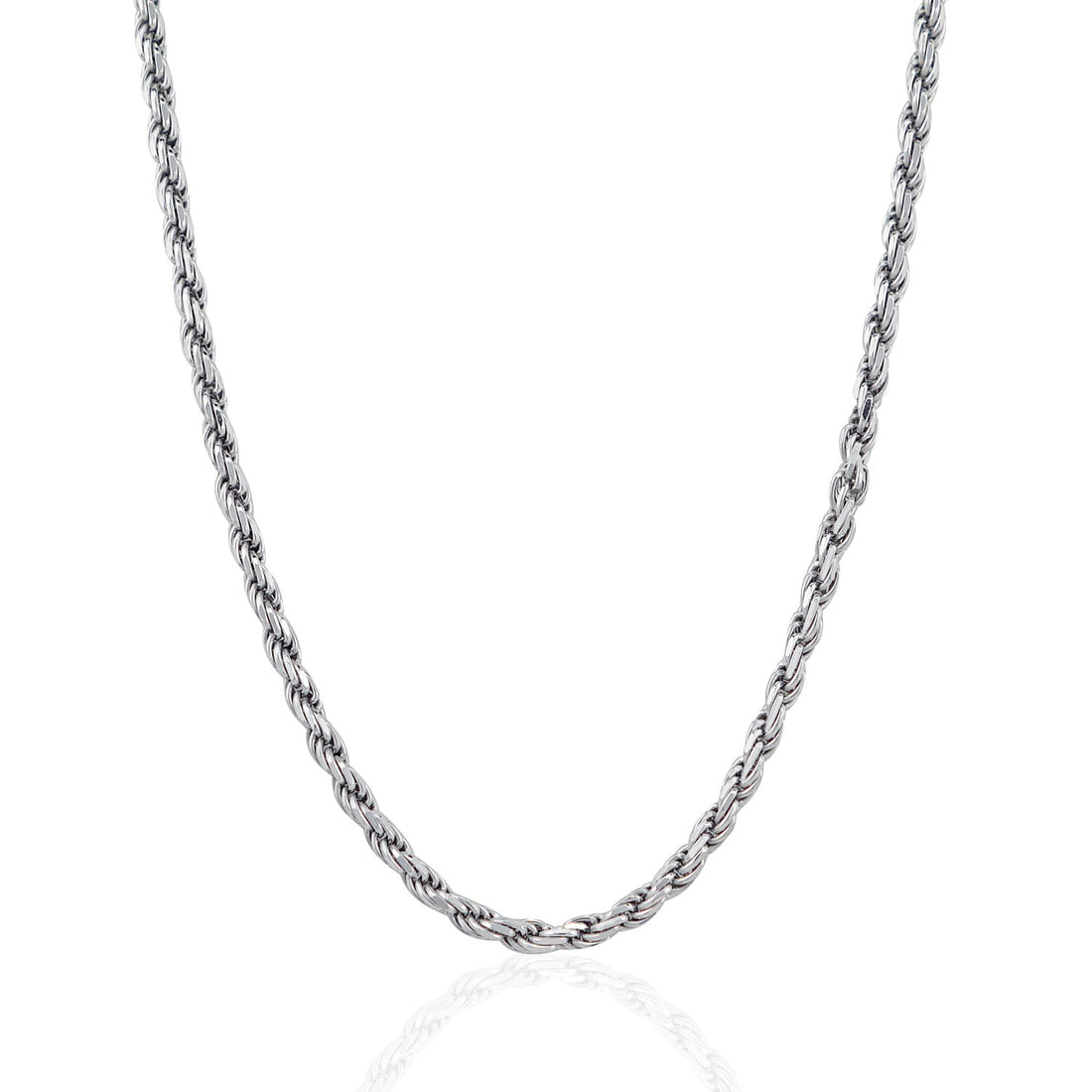 Cadena estilo cuerda con corte de diamante en plata de ley (3,60 mm)