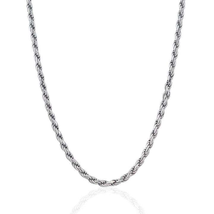 Cadena estilo cuerda con corte de diamante en plata de ley (3,60 mm)