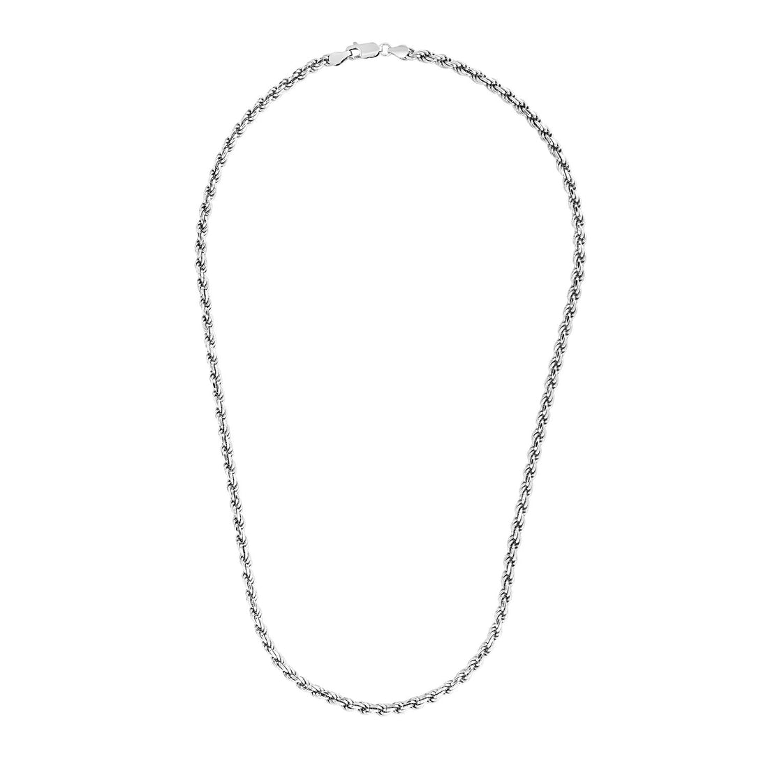 Cadena estilo cuerda con corte de diamante en plata de ley (3,60 mm)