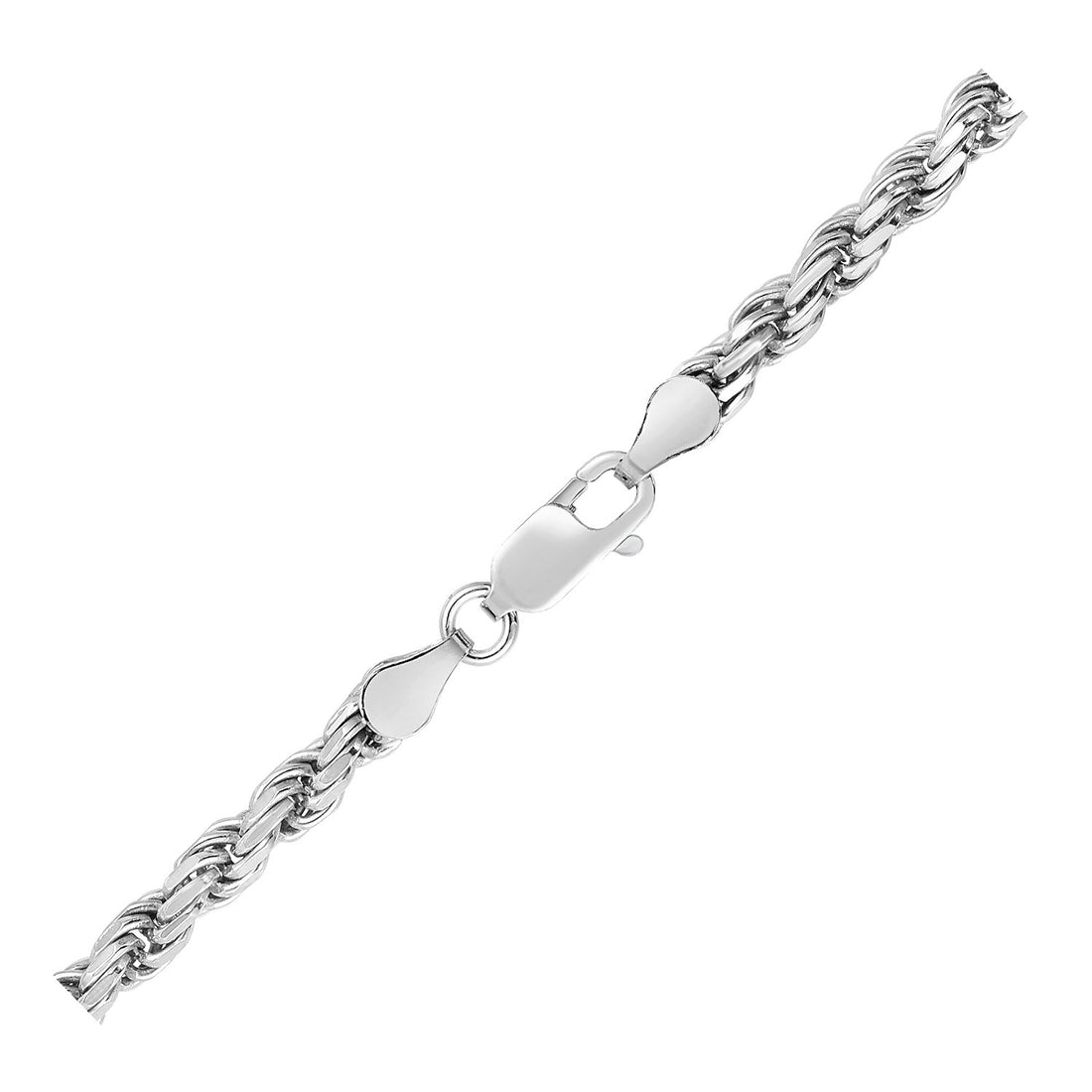 Cadena estilo cuerda con corte de diamante en plata de ley (3,60 mm)