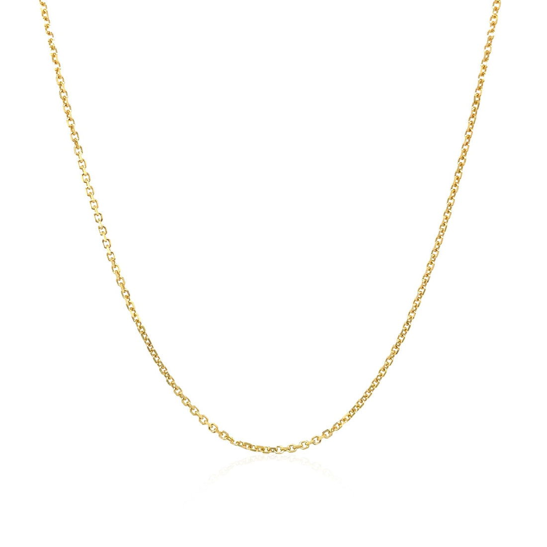 Cadena tipo cable de oro amarillo de 10 k (1,10 mm)