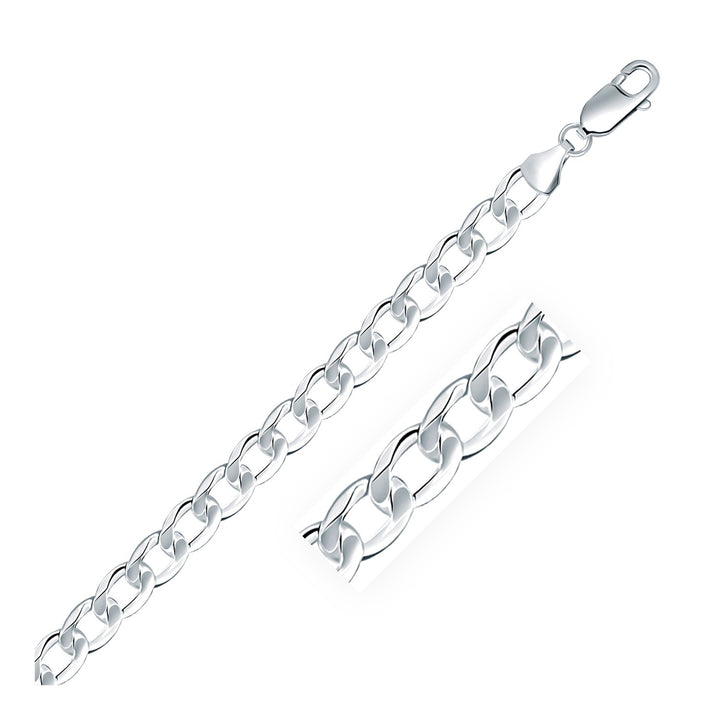 Cadena de plata de ley rodiada con cierre de mosquetón (7,90 mm)