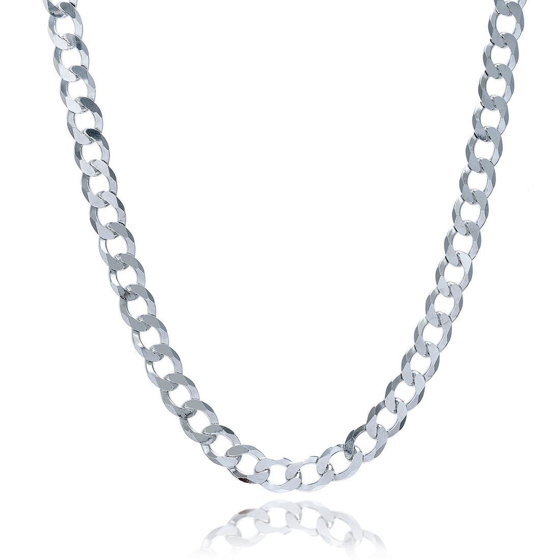 Cadena de plata de ley rodiada con cierre de mosquetón (7,90 mm)