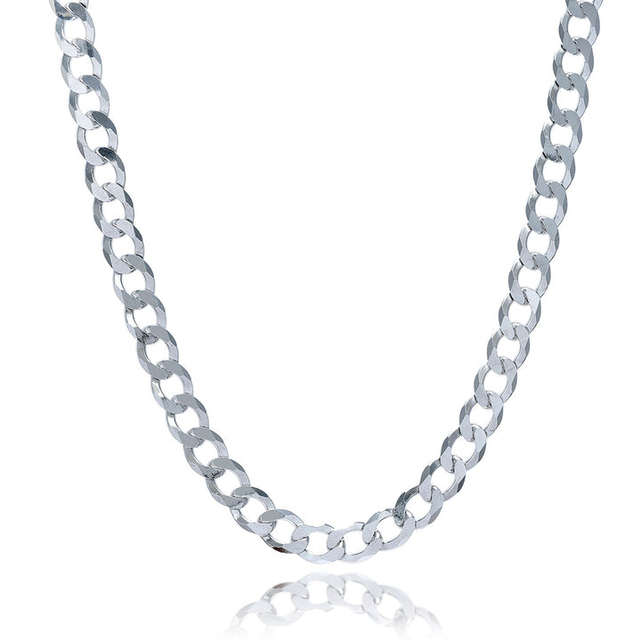 Cadena de plata de ley rodiada con cierre de mosquetón (7,90 mm)