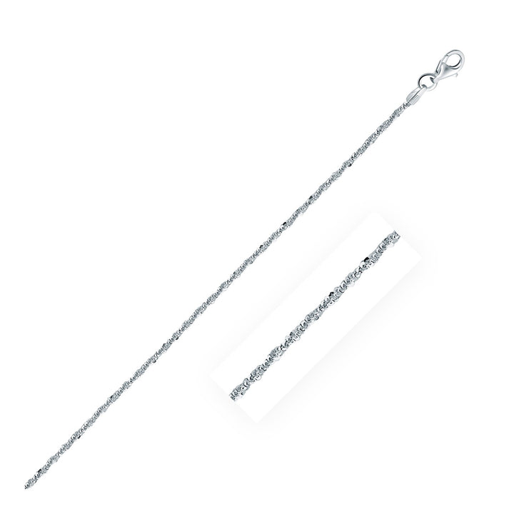 Cadena estilo brillante de plata esterlina bañada en rodio (1,60 mm)