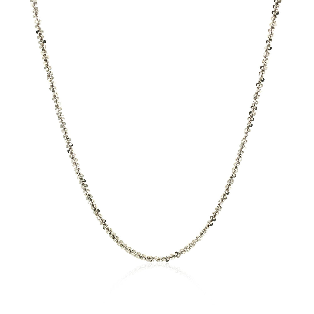 Cadena estilo brillante de plata esterlina bañada en rodio (1,60 mm)