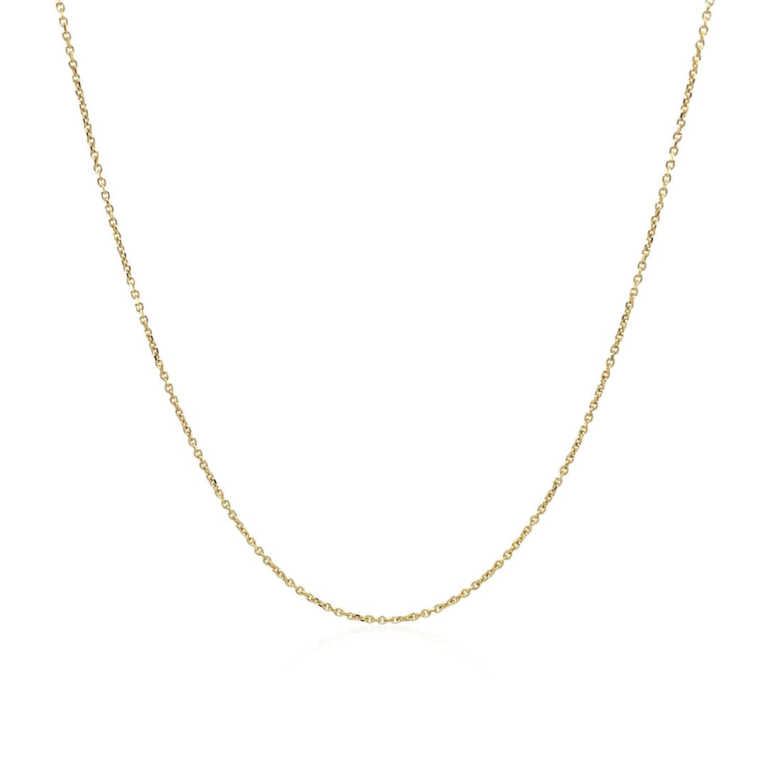 Cadena de eslabones tipo cable de oro amarillo de 10 k (0,50 mm)