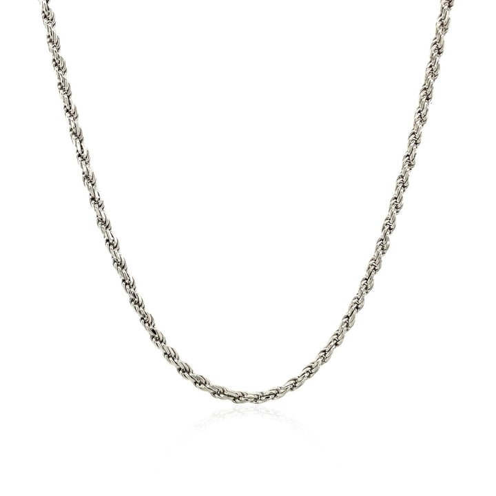 Cadena estilo cuerda con corte de diamante de 1,8 mm de plata esterlina