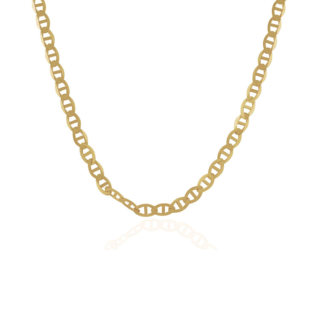 Cadena de eslabones estilo marinero de oro amarillo de 10 k (4,50 mm)