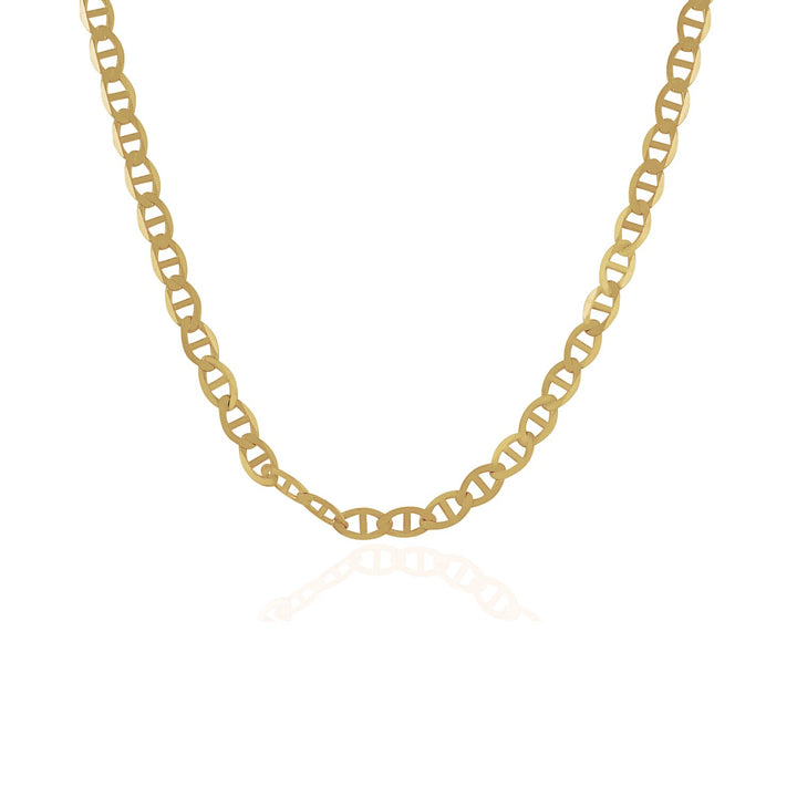 Cadena de eslabones estilo marinero de oro amarillo de 10 k (4,50 mm)