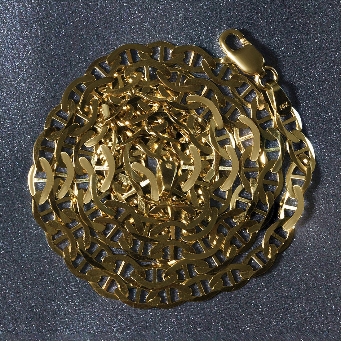 Cadena de eslabones estilo marinero de oro amarillo de 10 k (4,50 mm)