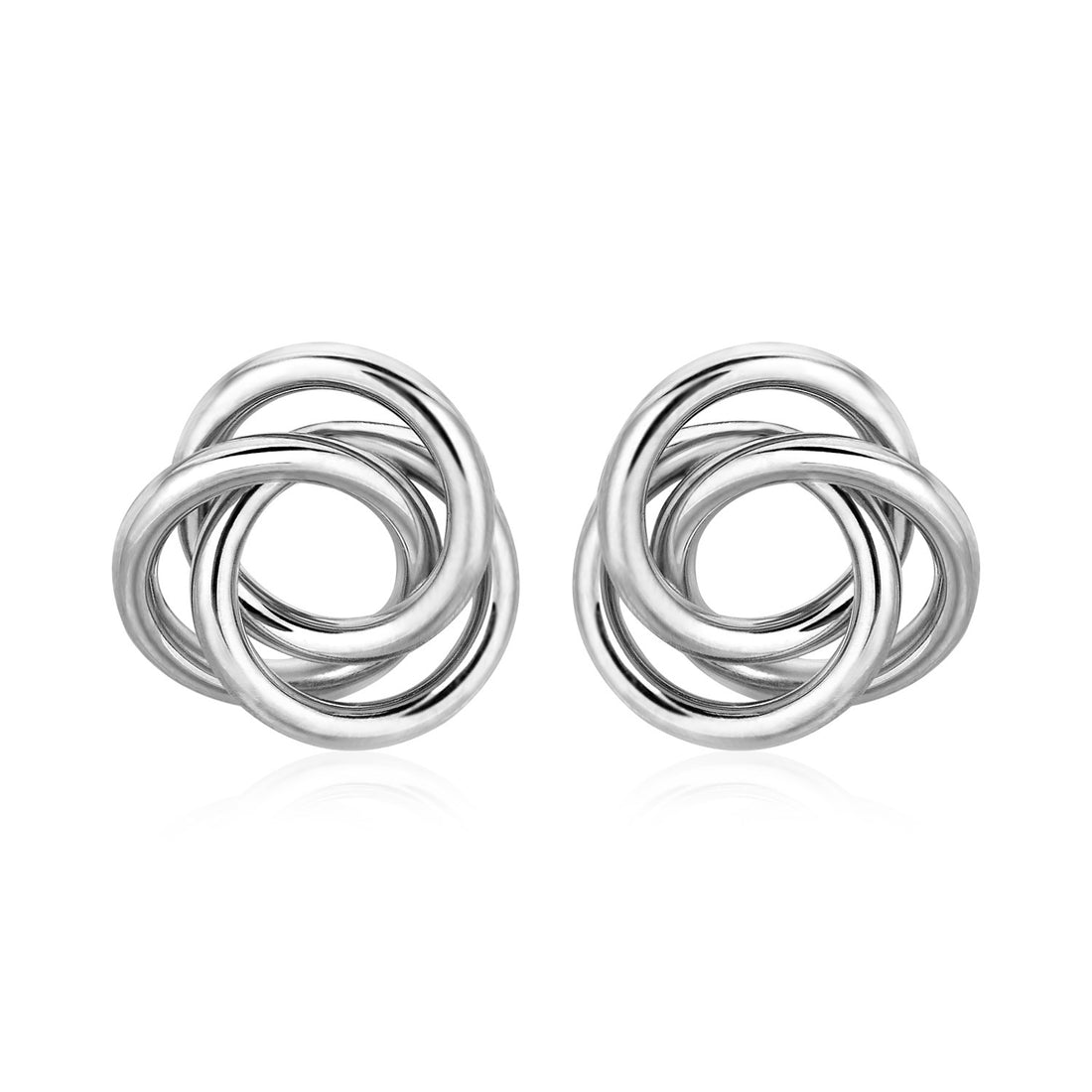 Polished Open Love Knot Earrings in Sterling Silver