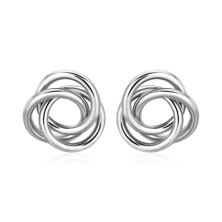 Polished Open Love Knot Earrings in Sterling Silver