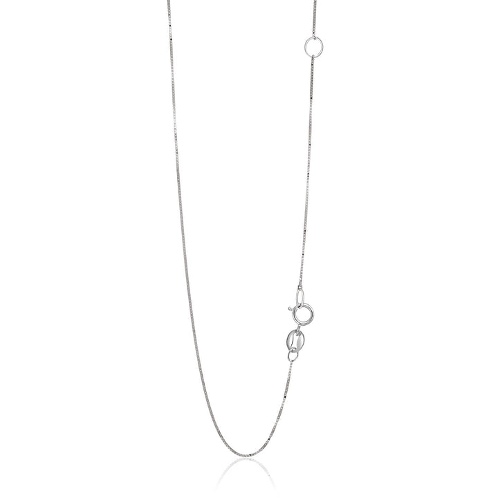 Cadena de eslabones ajustable de oro blanco de 14 k (0,60 mm)