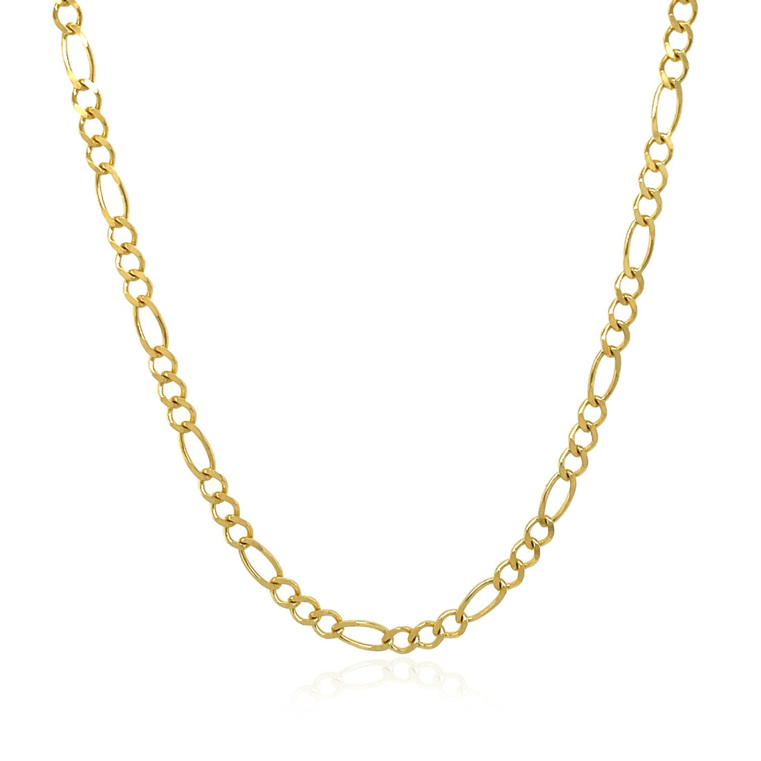 Cadena Figaro maciza de oro amarillo de 10 k (2,60 mm)