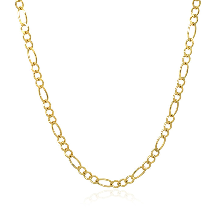 Cadena Figaro maciza de oro amarillo de 10 k (2,60 mm)