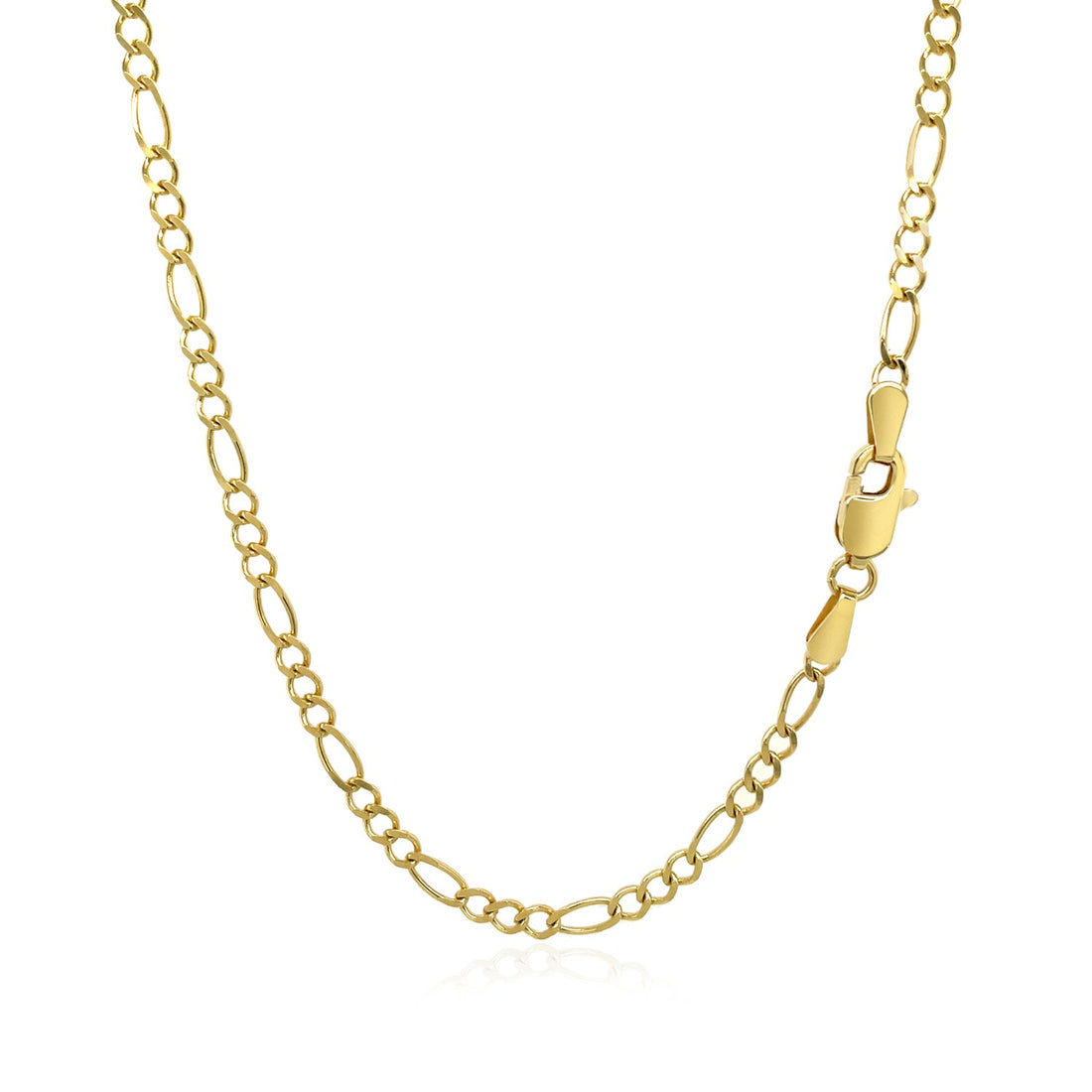 Cadena Figaro maciza de oro amarillo de 10 k (2,60 mm)