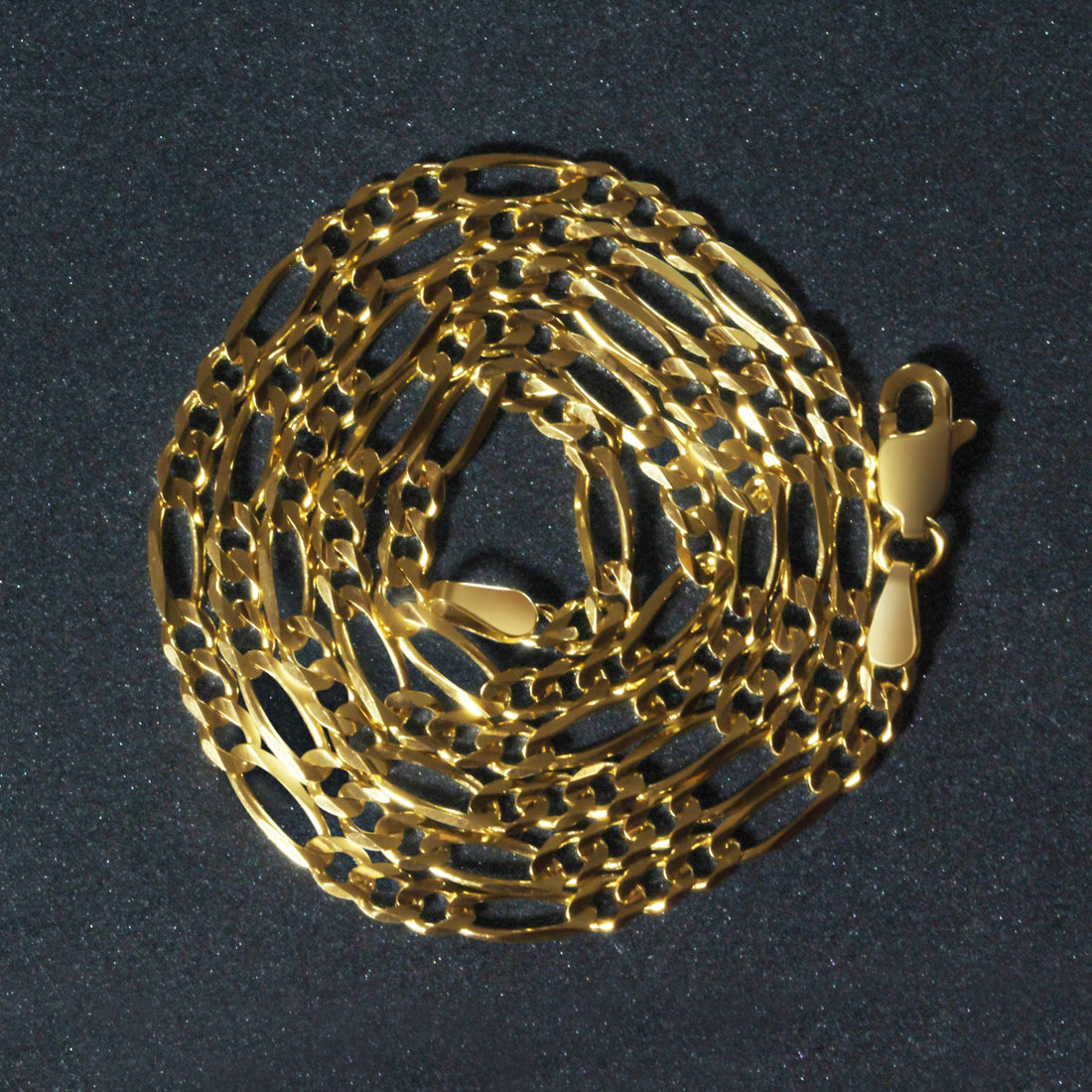 Cadena Figaro maciza de oro amarillo de 10 k (2,60 mm)