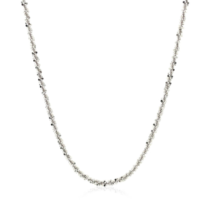 Cadena de plata de ley rodiada de 2,2 mm con estilo brillante (2,20 mm)