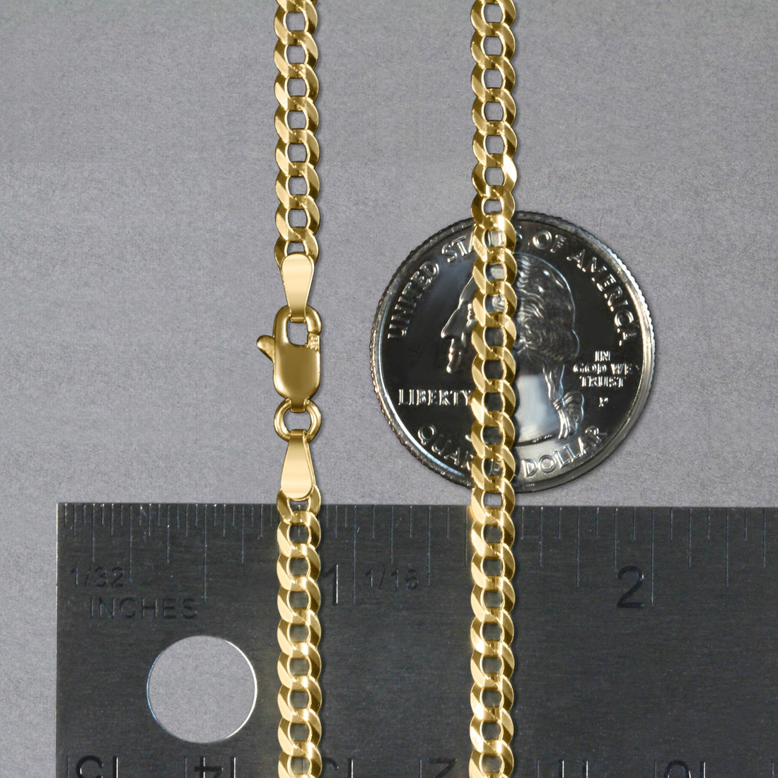 Cadena de eslabones de oro amarillo de 10 k (3,60 mm)