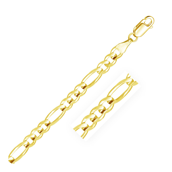 Cadena Figaro maciza de oro amarillo de 10 quilates (5,30 mm)
