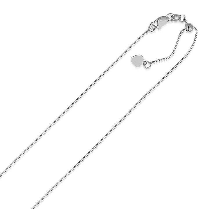 Cadena de eslabones ajustable de oro blanco de 14 k (0,70 mm)