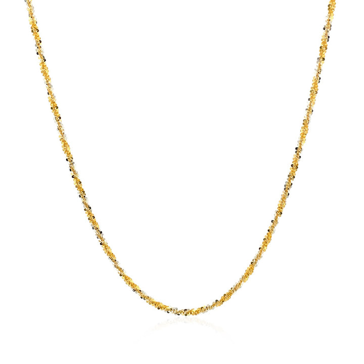 Cadena brillante de dos tonos en oro blanco y amarillo de 14 k (1,50 mm)